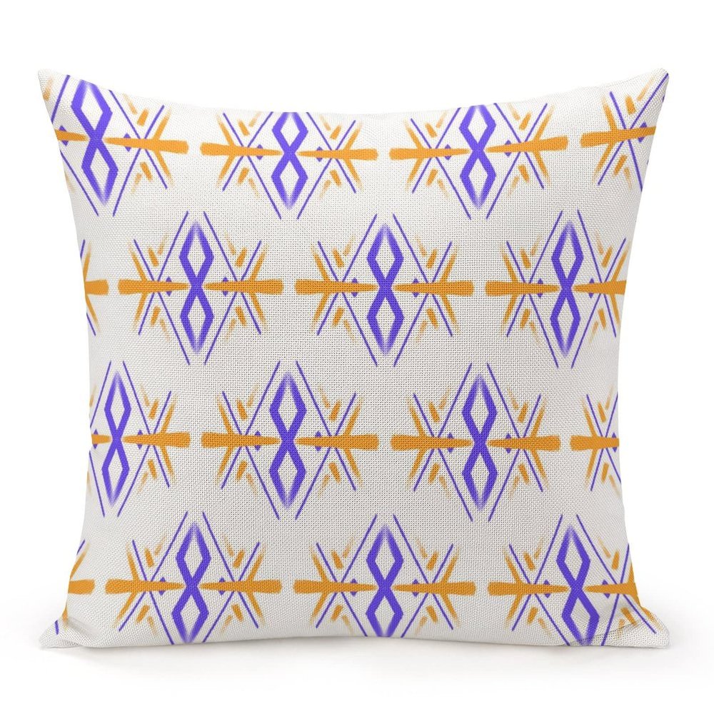 Decorative Throw Pillow Cover Ikat Tie Dye Geometric Home Decor Tribal Moroccan Pattern Cushion Pillowcase 24"x24" Square Pillow Case for Couch Outdoor Sofa Bedroom Office Car Decor