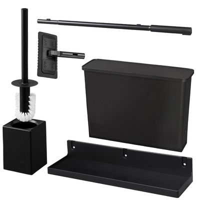 Iris Ohyama SSE-5TO Toilet Cleaning 5-Piece Set, Cleaning Set, Cleaning Supplies, Easy Cleaning, Even Narrow Corners, Black