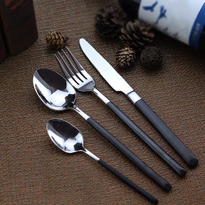 Black Silverware Set 48 Piece Cutlery Set for 12 Premium 18/10 Stainless Steel Flatware Sets Include Teaspoons Knifes Forks and Spoons Home Kitchen Christmas Hotel Tableware Utensils
