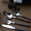 Black Silverware Set 48 Piece Cutlery Set for 12 Premium 18/10 Stainless Steel Flatware Sets Include Teaspoons Knifes Forks and Spoons Home Kitchen Christmas Hotel Tableware Utensils view 2