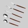 Wood Silverware Set 40 Piece Cutlery Sets for 8 With Wooden Handle Premium Stainless Steel Flatware Knifes Forks and Spoons Set Home Kitchen Restaurant Hotel Tableware Utensils Set view 1