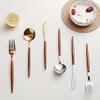 Wood Silverware Set 40 Piece Cutlery Sets for 8 With Wooden Handle Premium Stainless Steel Flatware Knifes Forks and Spoons Set Home Kitchen Restaurant Hotel Tableware Utensils Set view 3