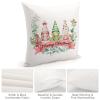 TiuKiu Christmas Holidays Decor Throw Pillow Cases Santa Gnome Christmas Gnomes Wreath Pillow Cover Case 24"x24" Linen Cushion Covers Decorative Pillowcase for Couch Sofa Bedroom Car view 4