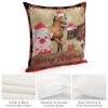 TiuKiu Decorative Throw Pillow Cover Merry Christmas Farm Animals Home Decor Cow Pig Sheep Santa Hat Cushion Pillowcase 22"x22" Square Pillow Case for Couch Outdoor Sofa Bedroom Office Car Decor view 4