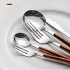 Wood Gold Silverware Set 50 Piece Cutlery Sets for 10 With Wooden Handle Premium Stainless Steel Flatware Knifes Forks and Spoons Set Home Kitchen Restaurant Hotel Tableware Utensils Set view 3