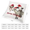 TiuKiu Highland Cow Farm Christmas Cow Animal Lover Decorative Throw Pillow Case Farm Animals Merry Christmas Square Cushion Cover Pillowcase for Couch Sofa Bedroom Decor 24"x24" view 2
