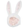 PRETYZOOM Rabbit Headwear Plush Hat Brown Hat Movable Ear Mask Caps Headphones Headband Men Scarves Cartoon Animal Clothing Wool Cap Rabbit Ear Accessories Man Headgear White view 1