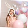 PRETYZOOM Rabbit Headwear Plush Hat Brown Hat Movable Ear Mask Caps Headphones Headband Men Scarves Cartoon Animal Clothing Wool Cap Rabbit Ear Accessories Man Headgear White view 4