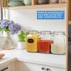 2 Pack 1 Gallon Square Super Wide-Mouth Glass Jars with Airtight Lids - Glass Storage Jars with 2 Measurement Mark - Canning Jars with Large Capacity, Sturdy For Canning, Overnight Oats, 4200 ML view 3