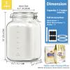 2 Pack 1 Gallon Square Super Wide-Mouth Glass Jars with Airtight Lids - Glass Storage Jars with 2 Measurement Mark - Canning Jars with Large Capacity, Sturdy For Canning, Overnight Oats, 4200 ML view 4