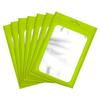 LKXHarleya 50pcs Colorful Metallic Mylar Bags Resealable Foil Pouch Bags with Clear Window for Jewelry Display Food Storage,Green,3.5" x 4.7" view 1