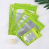 LKXHarleya 50pcs Colorful Metallic Mylar Bags Resealable Foil Pouch Bags with Clear Window for Jewelry Display Food Storage,Green,3.5" x 4.7" view 3