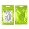 LKXHarleya 50pcs Colorful Metallic Mylar Bags Resealable Foil Pouch Bags with Clear Window for Jewelry Display Food Storage,Green,3.5" x 4.7" view 4