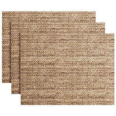100 Pcs Disposable Burlap Printed Paper Placemats 11.02 x 13.8 Inch Rustic Brown Chargers Rectangle Disposable Placemats Farmhouse Dining Table Setting Tan Table Setting Placemat for Baby Kids Party