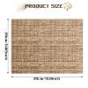 100 Pcs Disposable Burlap Printed Paper Placemats 11.02 x 13.8 Inch Rustic Brown Chargers Rectangle Disposable Placemats Farmhouse Dining Table Setting Tan Table Setting Placemat for Baby Kids Party view 2