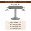 Round Table Cover 55-60 Inch, Waterproof Reusable Table Cloth Round Fitted Vinyl Tablecloth with Elastic Edged for Party, Happy Fall Y'all with Autumn Harvest Pumpkins Sunflower Black White Plaid view 3