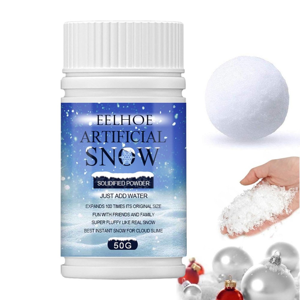 Kumprohu Fake Snow Powder - Artificial Fake Snow for Decoration | Conjuring Props Fake Snow Decoration Box, Trees, Courtyard, Wall, Corridor