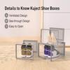 Kuject X-Large Shoe Storage Boxes Organizers Clear Plastic Stackable 12 Pack, Shoe Rack & Holder Substitute, Sneaker Containers, Toy Storage Organizer Bins for Entryway, Closet, Under Bed, Grey view 4