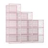 Kuject X-Large Shoe Storage Boxes Organizers Clear Plastic Stackable 12 Pack, Shoe Rack & Holder Substitute, Sneaker Containers, Toy Storage Organizer Bins for Entryway, Closet, Under Bed, Pink view 1