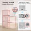 Kuject X-Large Shoe Storage Boxes Organizers Clear Plastic Stackable 12 Pack, Shoe Rack & Holder Substitute, Sneaker Containers, Toy Storage Organizer Bins for Entryway, Closet, Under Bed, Pink view 4