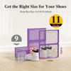 Kuject X-Large Shoe Storage Boxes Organizers Clear Plastic Stackable 12 Pack, Shoe Rack & Holder Substitute, Sneaker Containers, Toy Storage Organizer Bins for Entryway, Closet, Under Bed, Purple view 2