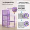 Kuject X-Large Shoe Storage Boxes Organizers Clear Plastic Stackable 12 Pack, Shoe Rack & Holder Substitute, Sneaker Containers, Toy Storage Organizer Bins for Entryway, Closet, Under Bed, Purple view 4