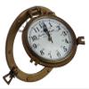Antique Nautical Navigation Marine Ship Brass Porthole Clock Solid Brass Wall Mounted Clock 9 Inch Best for Gift (F W Y) view 2