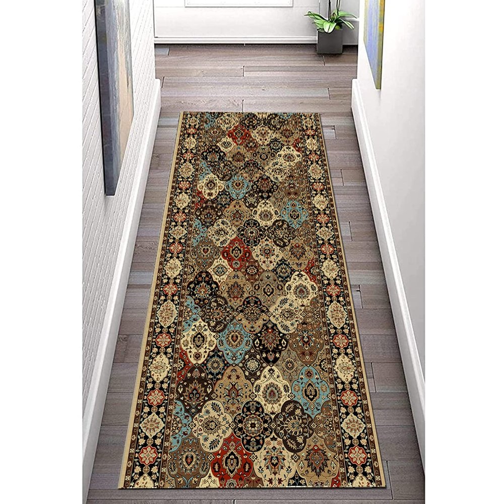 Runners Rug for Hallway Non-Slip, Traditional Washable Long Carpets Runner for Stairs Corridor Entryway Narrow Area Rug 60cm/70cm/80cm/100cm Wide (Size : 2.3 ft x 16.4 ft)