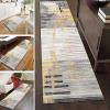 Runners Rug for Hallway Non-Slip, Modern Gray Gold Carpet Washable Corridor/Kitchen/Bedroom Carpet Runners Area Rug 60cm/70cm/80cm/100cm Wide (Size : 2 ft x 16.4 ft) view 4