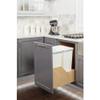 Double 50 Quart Wood Bottom-Mount Soft-Close Trashcan Pullout for Door Mounting, Includes Two White Cans view 2