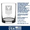 7.62 Design Personalized U.S. Navy Petty Officer 1st Class 14 oz. Double Old Fashioned Glass view 4
