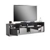 MMT Furniture Designs Ltd Modern Gloss Matte TV Stand Cabinet Entertainment Center Console with LED Lights, for up to 90 inch TV's (Black) view 2