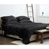 Jet Black Super Silky Soft Rayon from Bamboo Bed Sheet Set with Deep Pockets | Cal King Size, 6 Piece Luxurious & Comfortable Quatrefoil Design | Durable All Season Aesthetic Bedding Fine & Smooth view 1