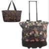 New York XPress 2-in-1,Portable and Push-Rolling Tote Bag/Rolling Tote with Wheels and Handle/Shopping Tote Bag for wowenChains/Paris Floral view 1