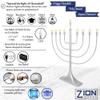 Extra Large Display Electric Menorah Satin Silver 23" Tall - with Flame Shaped Bulbs Traditional U-Shape USB Electronic Hanukkah Minorah with 10 Screw in LED Bulbs Chanukah Decorations By Zion Judaica view 3