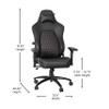 Flash Furniture Falco Ergonomic Adjustable Gaming Chair - Black LeatherSoft/Red Stitching - High Back - 4D Armrests - Headrest Pillow - Adjustable Lumbar Support view 3