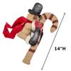 Factory Direct Craft Rustic Burlap Snowman and Candy Cane Shelf Sitter for Holiday Decorating and Christmas Gifting view 2