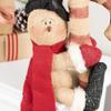 Factory Direct Craft Rustic Burlap Snowman and Candy Cane Shelf Sitter for Holiday Decorating and Christmas Gifting view 3