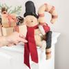 Factory Direct Craft Rustic Burlap Snowman and Candy Cane Shelf Sitter for Holiday Decorating and Christmas Gifting view 4