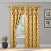 Elegant Comfort Moroccan Trellis Print, Jaquard Look Curtain Panels with Attached Pleated Valance, with 2inch Rod Pocket for Bedroom, Living Room (54 X 84-inches Long, Set of 2), Gold view 2