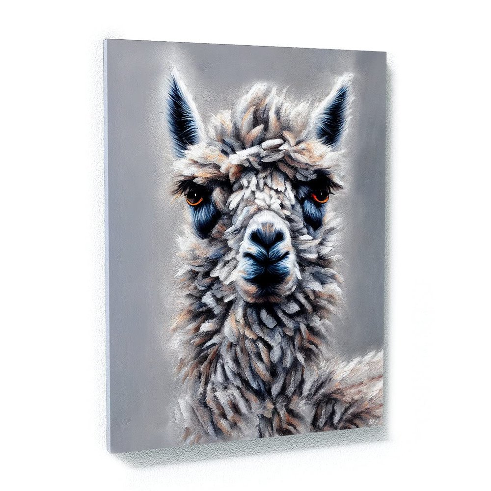 Sense Canvas Alpaca 24 Canvas Art - Home Decor Wall Art Print Poster Painting Large 30x40 / 1.5"