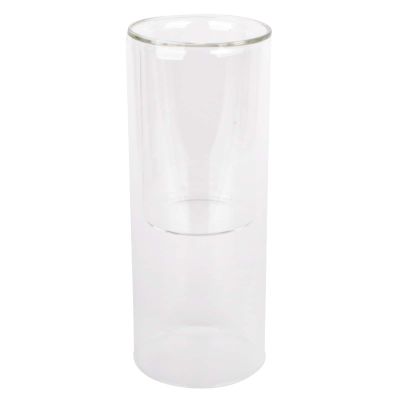 Ashland 8" Clear Glass Dual Cylinder Candle Holder - Candle Holder for Birthdays, Weddings, Parties, and Baby Showers - Bulk 12 Pack