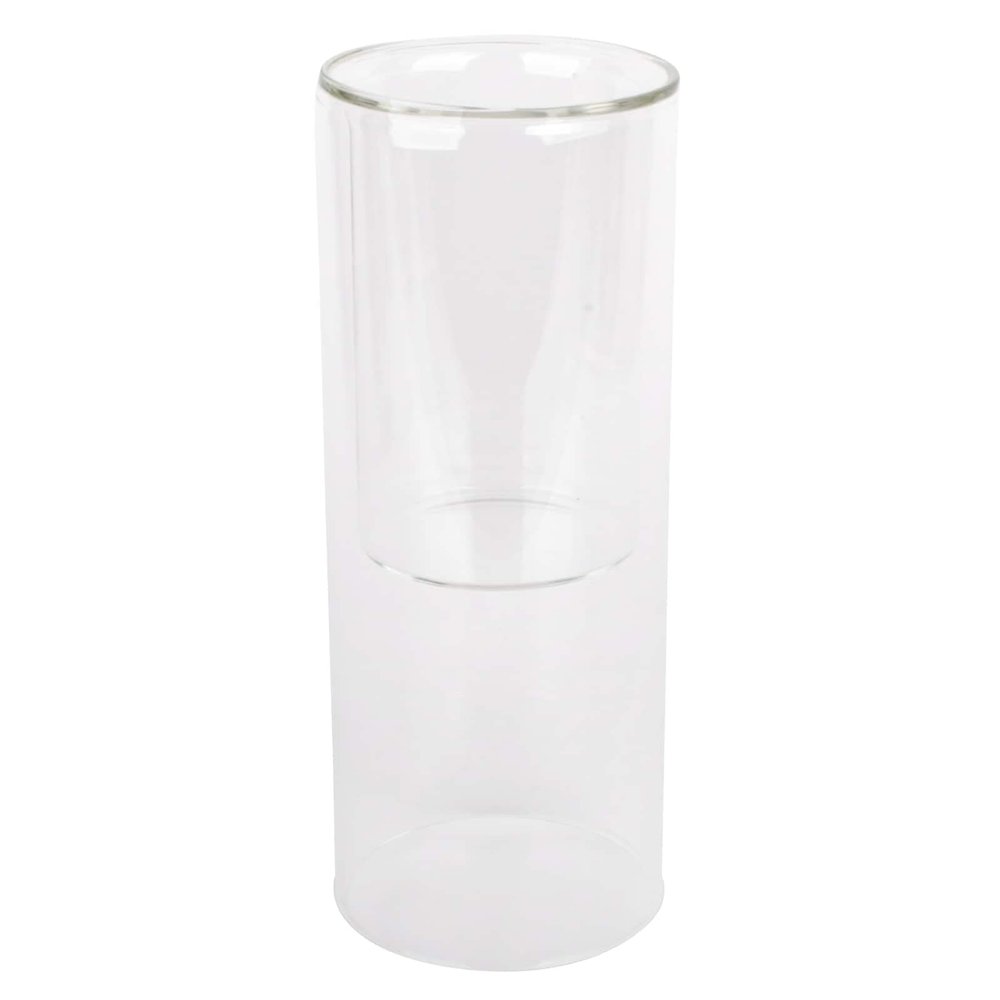 Ashland 8" Clear Glass Dual Cylinder Candle Holder - Candle Holder for Birthdays, Weddings, Parties, and Baby Showers - Bulk 12 Pack
