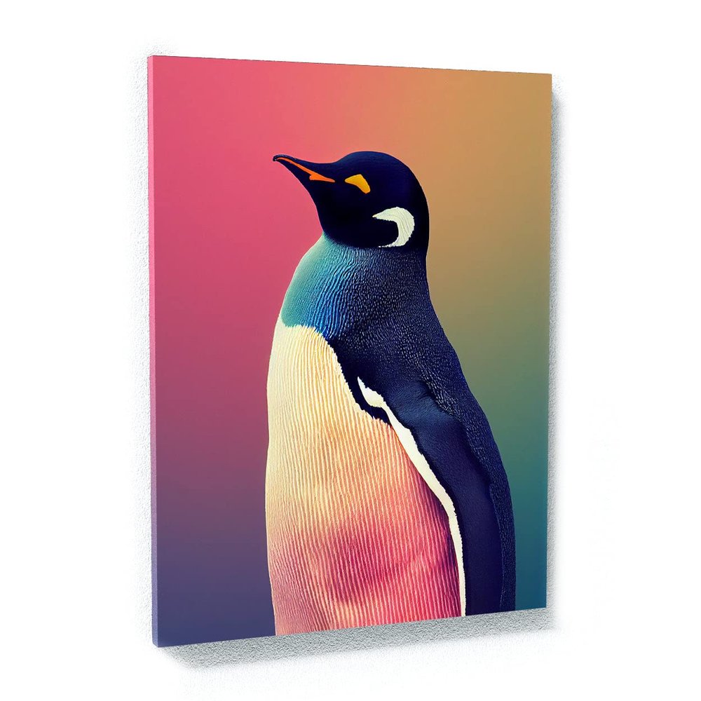 Sense Canvas Penguin 1 Canvas Art - Home Decor Wall Art Print Poster Painting Large 30x40 / 1.5"