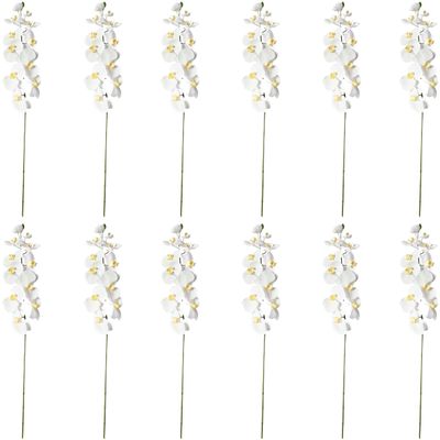Ashland White Orchid Stem, 12 Pack