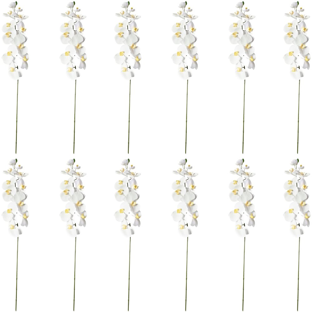 Ashland White Orchid Stem, 12 Pack
