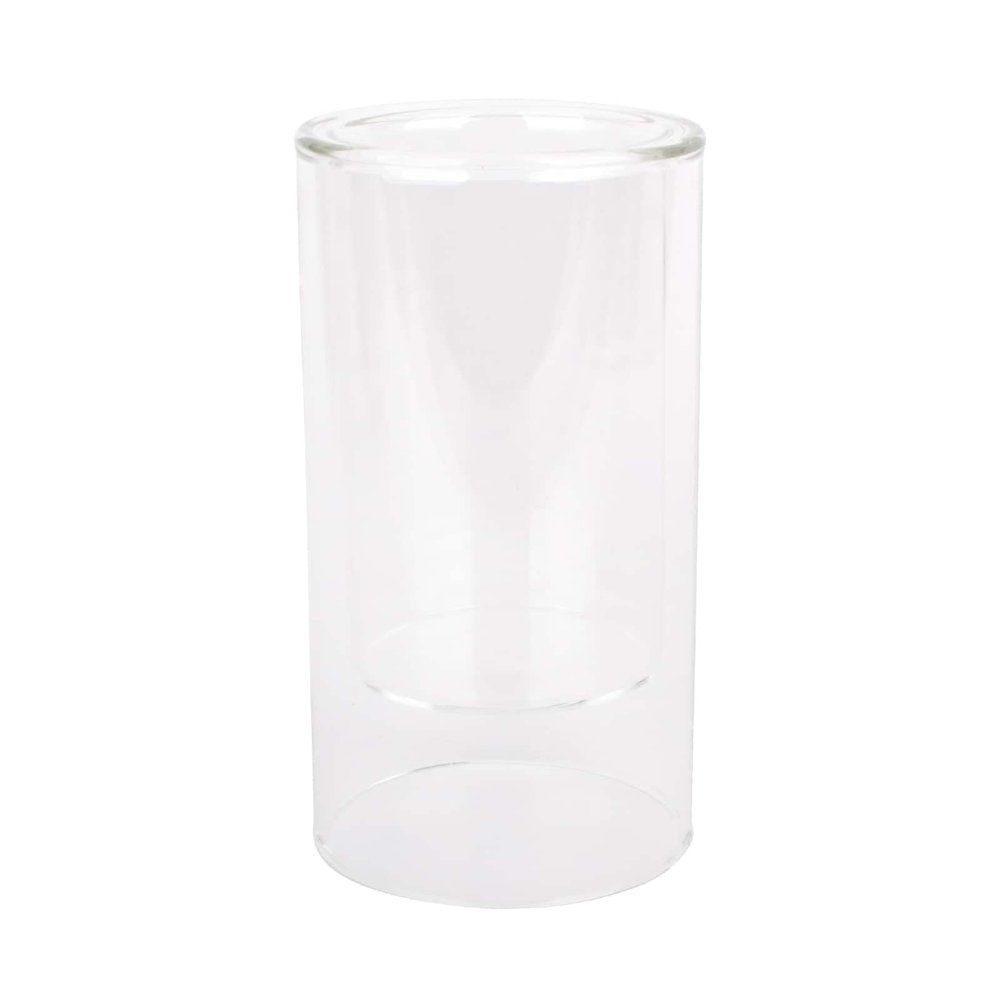 Ashland 6" Clear Glass Dual Cylinder Candle Holder, 12 Pack