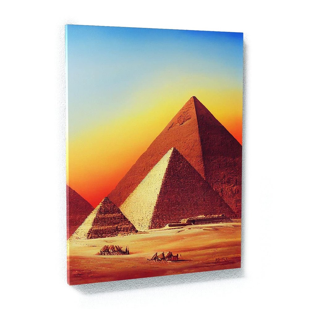 Sense Canvas Egypt Pyramid 11 Canvas Art - Home Decor Wall Art Print Poster Painting Large 30x40 / 1.5"