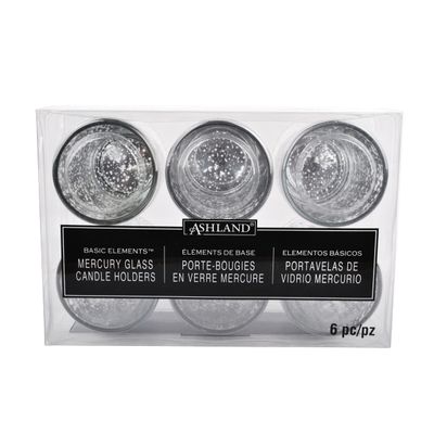 Ashland 2.5" Silver Mercury Glass Votive Holders, 12 Packs: 6 ct. (72 Total) legance