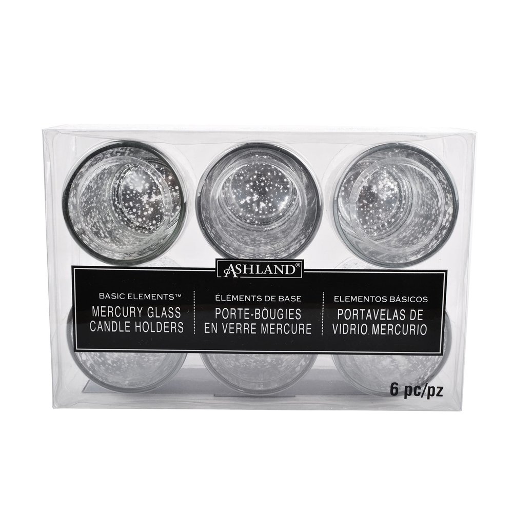 Ashland 2.5" Silver Mercury Glass Votive Holders, 12 Packs: 6 ct. (72 Total) legance